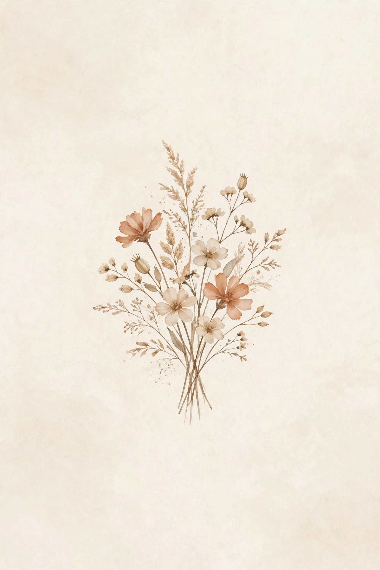 Watercolor wildflower bouquet print